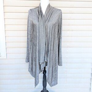 Cubism Open Cardigan XL Black & Gold Marled Stretchy Flowy Casual